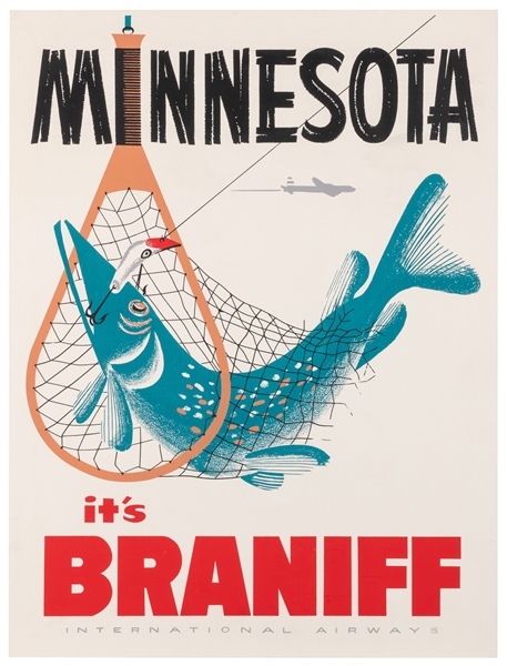  Minnesota / Braniff International Airways. Circa 1955. Silk...