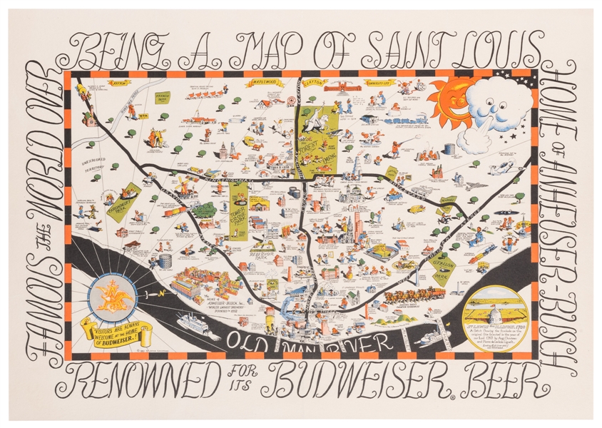  FLACHMAN, Chuck. Being a Map of Saint Louis / Home of Anheu...