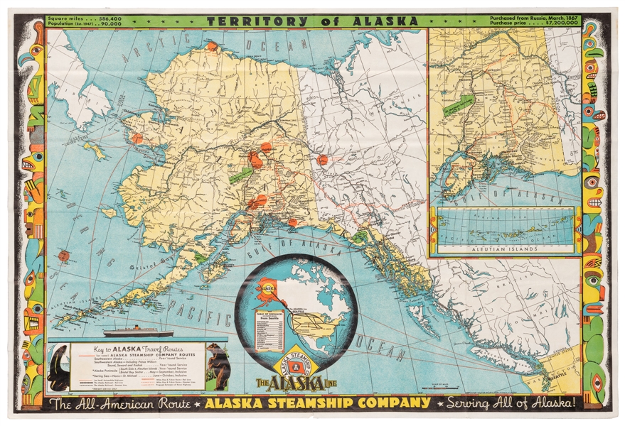  Territory of Alaska / Alaska Steamship Company. 1936. Seatt...