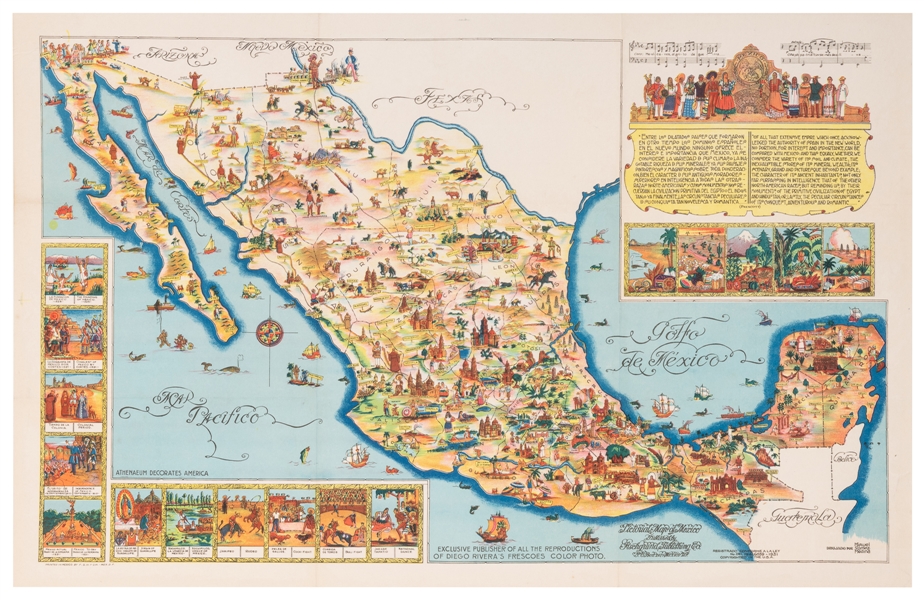  MEDINA, Miruel Gomez. Pictorial Map of Mexico. 1931. USA: F...