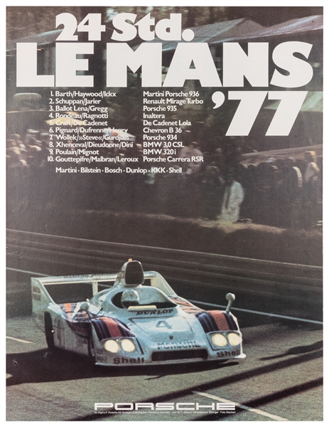  STRENGER, Ehrich (1922 – 1993). Le Mans ‘77 / Porsche. 1977...