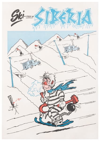  ISAACSON, Irv. Ski Free in Siberia. Circa 1969. Poster sati...