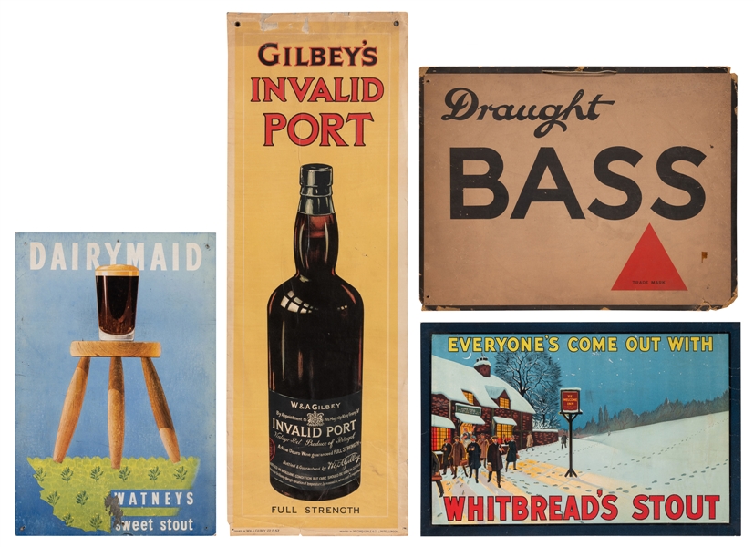  [BEER & LIQUOR]. Four advertising posters. Circa 1910s – 30...