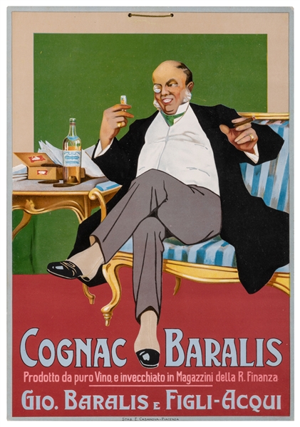  Cognac Baralis. Piacenza: Stab E. Casanova, ca. 1910s. Cogn...