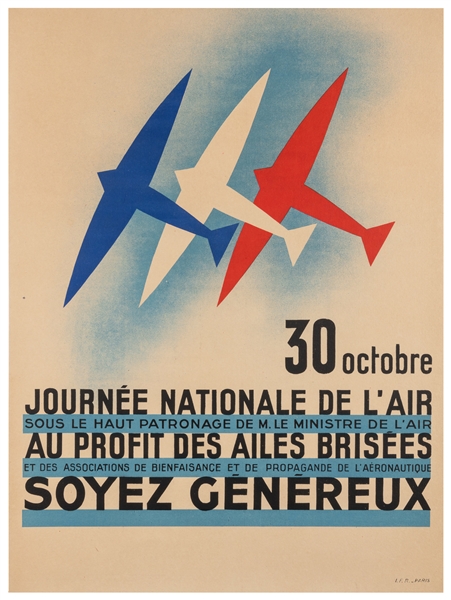  Journee Nationale de L’Air. 1935. Paris: I.F.R. Art Deco av...