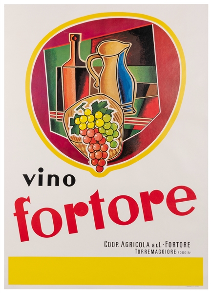  Vino Fortore. Livorno: L’Artegrafica, ca. 1960s. Italian wi...