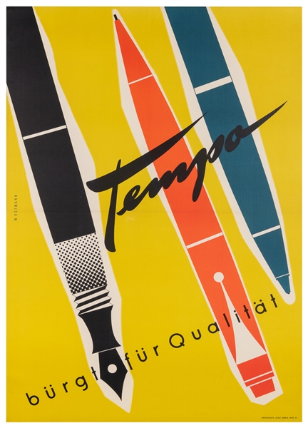  HOFMANN, Walter (1906 – 1973). Tempo. 1955. Switzerland: Jo...