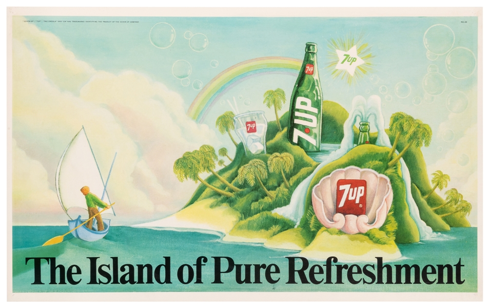  CHOUINARD, Roger. 7UP / The Island of Pure Refreshment. Circa 1970s. Colorful...