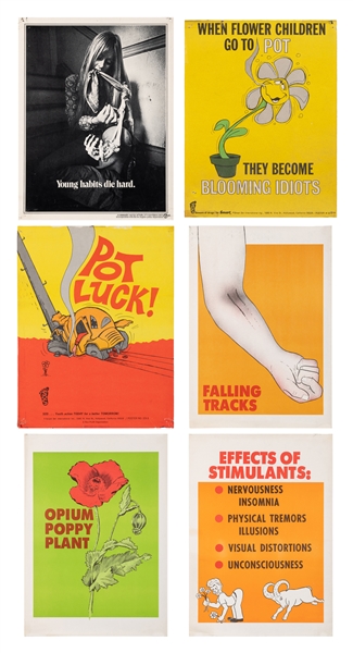  [ANTI-DRUG]. Group of 6 posters. Including: Young Habits Di...