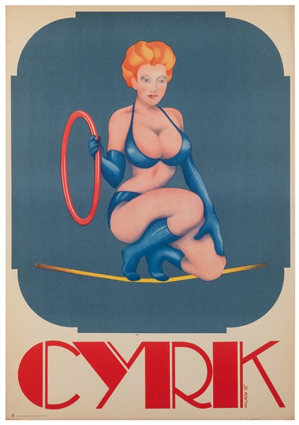  MILACH, Zdisalw. Cyrk. 1975. A scantily-clad aerialist hold...