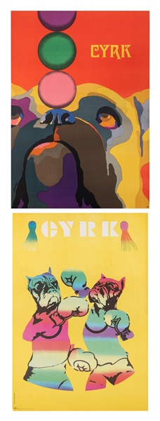  [CIRCUS]. Two CYRK posters. 1970s. Two first printing Polis...