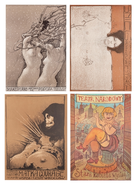  Four Polish Theater Posters. Includes: DWURNIK, Edward (194...