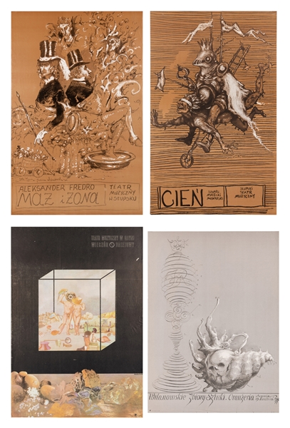  Four Polish Theater Posters. Includes: Maz I Zona. Circa 19...