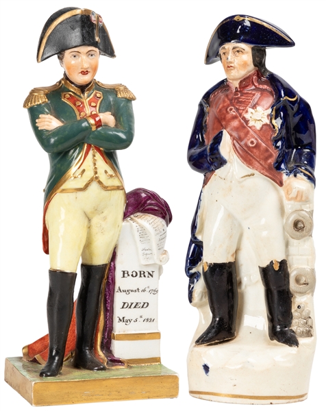  [POTTERY]. [BONAPARTE, Napoleon (1769-1821), subject]. Pair...