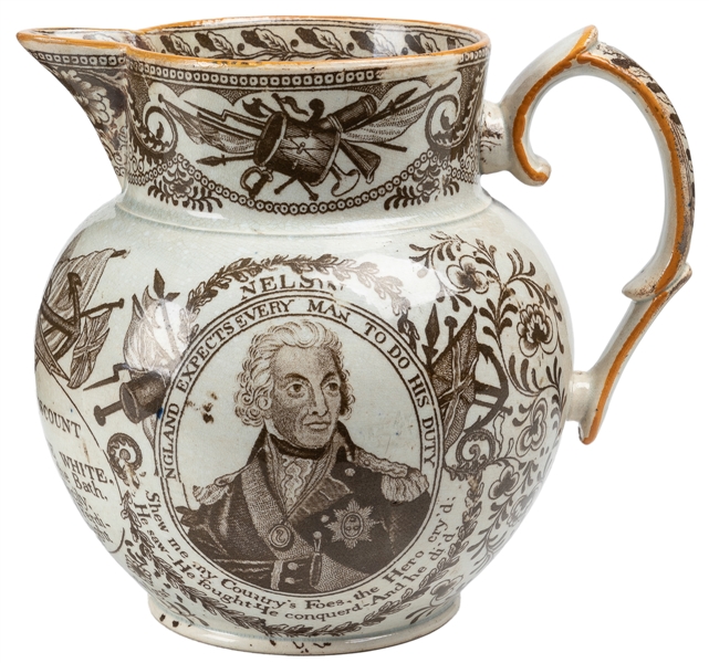  [POTTERY]. [NELSON, Lord Horatio (1758-1805), subject]. Two...