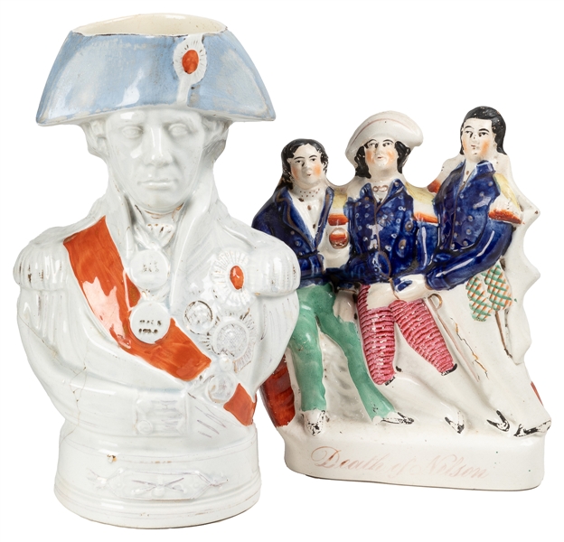  [POTTERY]. [NELSON, Lord Horatio (1758-1805), subject]. Pai...