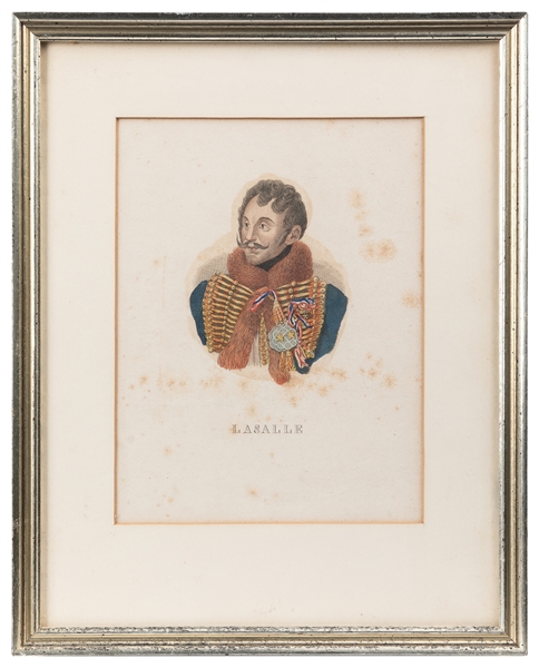  [HAND-COLORED PORTRAITS]. Framed group of 2 Hand-Colored Po...