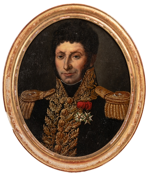  [OIL PAINTING]. Original Oil Portrait of a Napoleonic Gener...