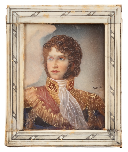  [PAINTED MINIATURE]. Portrait Miniature of an Unidentified ...