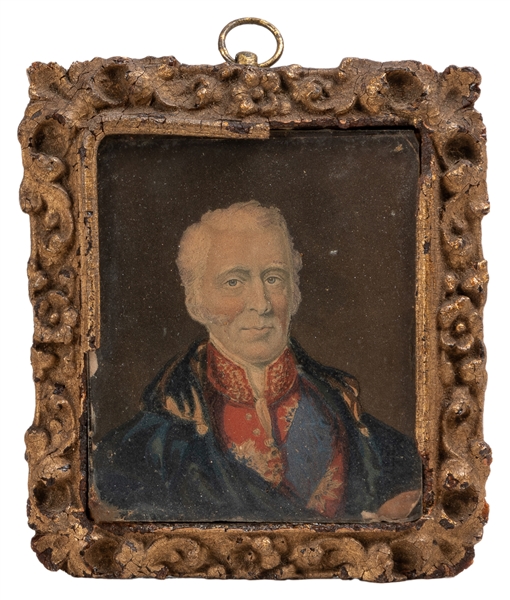  [PAINTED MINIATURE]. Portrait Miniature of an Unidentified ...