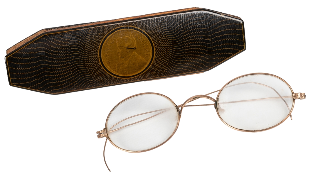  [SPECTACLES AND COMMEMORATIVE CASE]. French Commemorative S...