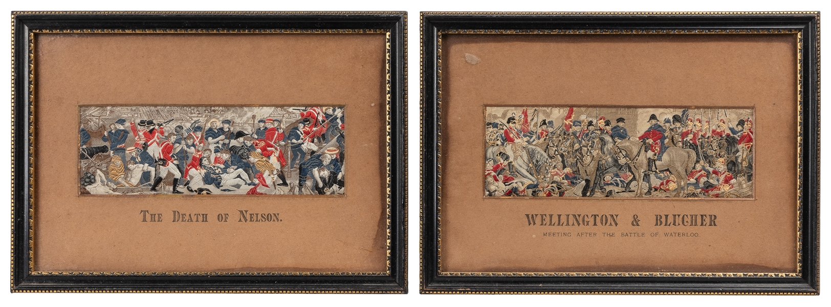  [STEVENGRAPHS]. Pair of Stevensgraphs of Napoleonic-Era Sce...