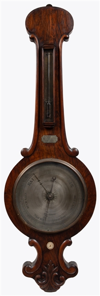  Wheel-Style Barometer and Thermometer. Blackburn: E. S. Com...