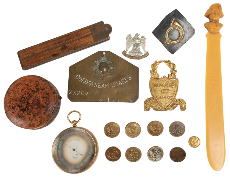  [ARTIFACTS]. Group of 16 Small Napoleonic-Era Items. [V.p.,...