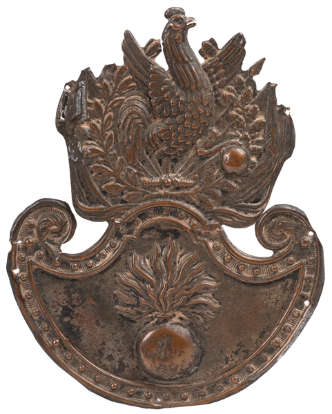  [SHAKO PLAQUES]. Second Empire Grenadiers Shako Plaque. [Fr...