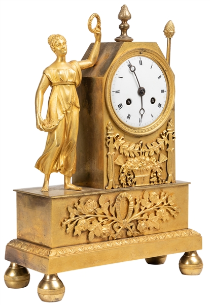  [SILK SUSPENSION CLOCK]. French Empire Victoire Silk Suspen...