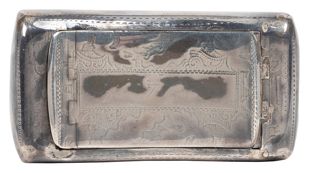  [SNUFF BOX]. British Georgian Silver Double Snuff Box. [Bir...