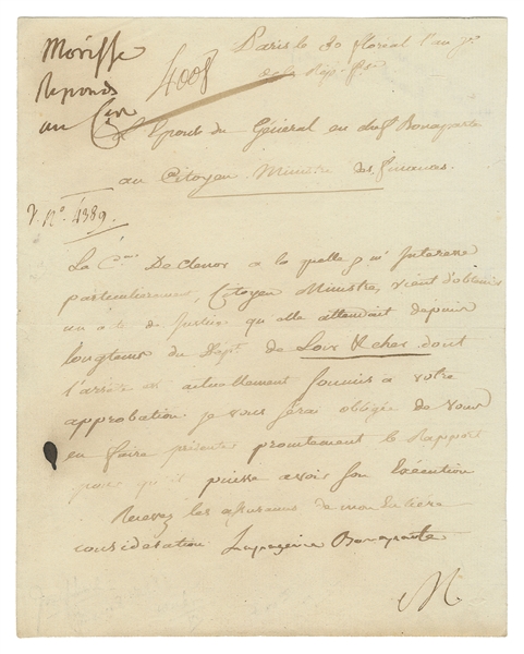  BONAPARTE, Joséphine (1763-1814). Autograph Letter Signed b...