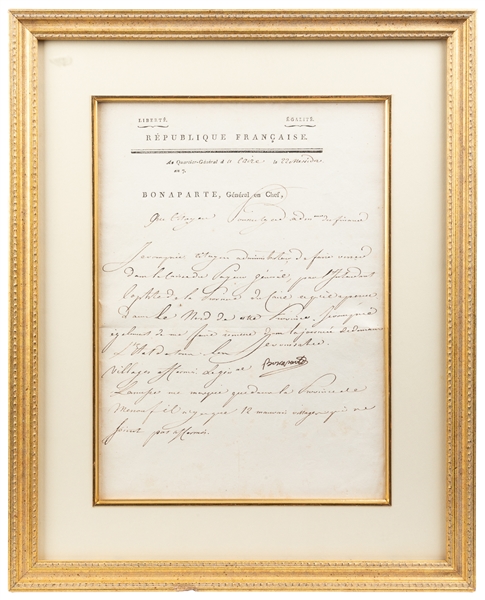  BONAPARTE, Napoleon (1769-1821). Secretarial Document Signe...