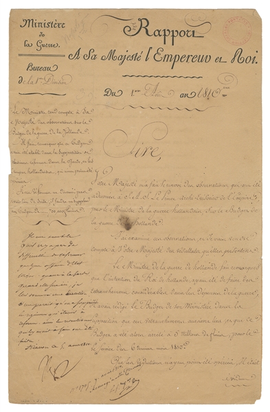  BONAPARTE, Napoleon (1769-1821). Autograph Note Signed by N...