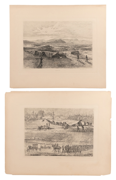  [FORBES, Edwin (1839-1895), etcher]. Pair of Copperplate Et...