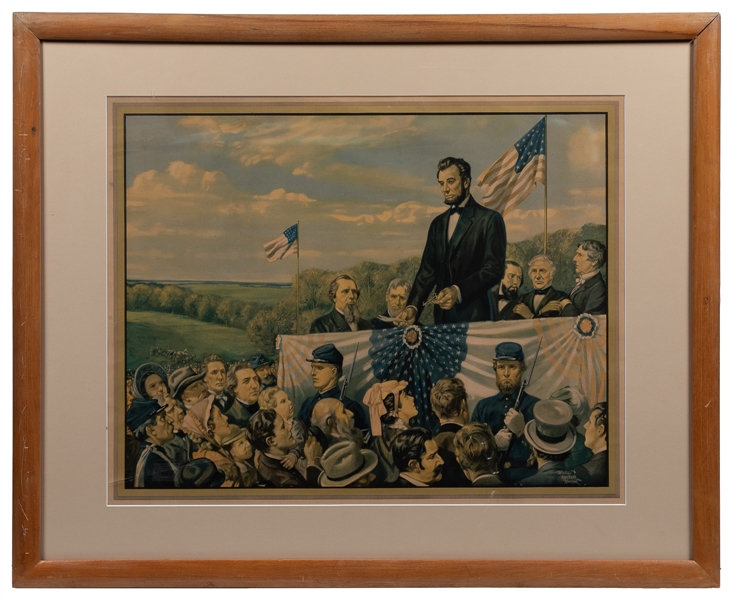  [HINTON, Walter Haskell (1886-1980), artist.] Lincoln at Ge...