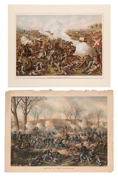  [KURZ & ALLISON, LITHOGRAPHERS]. Pair of Chromolithographs,...