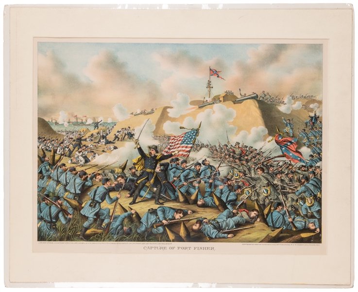  [KURZ & ALLISON, LITHOGRAPHERS]. Capture of Fort Fisher. [C...