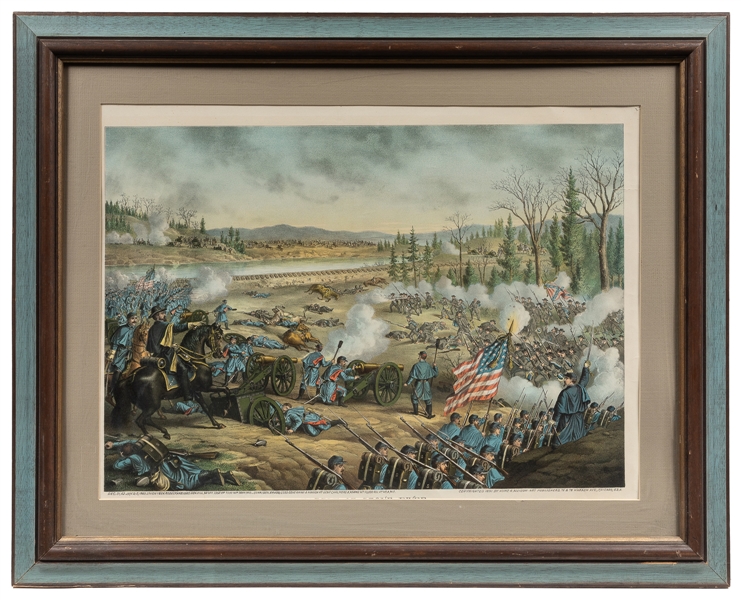  [KURZ & ALLISON, LITHOGRAPHERS]. Battle of Stone River. [Ch...