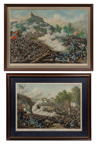  [KURZ & ALLISON, LITHOGRAPHERS]. Pair of Chromolithographs....