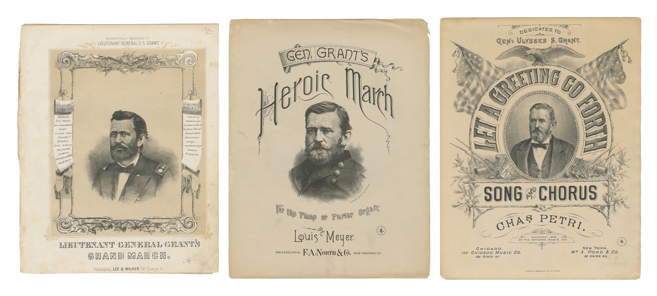  [SHEET MUSIC]. Group of 6 Ulysses Grant and Related Sheet M...