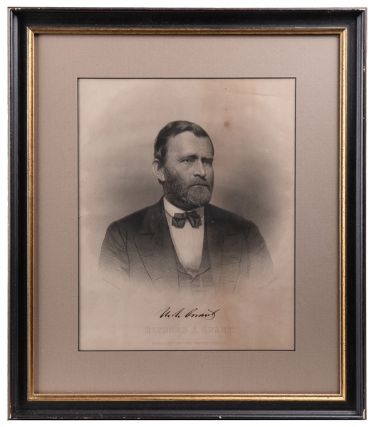  GRANT, Ulysses S. (1822-1885). Engraved Portrait of Grant, ...