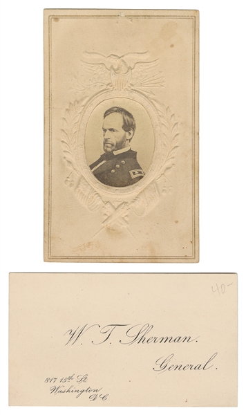  SHERMAN, William Tecumseh (1820-1891). Signed Card and Cart...