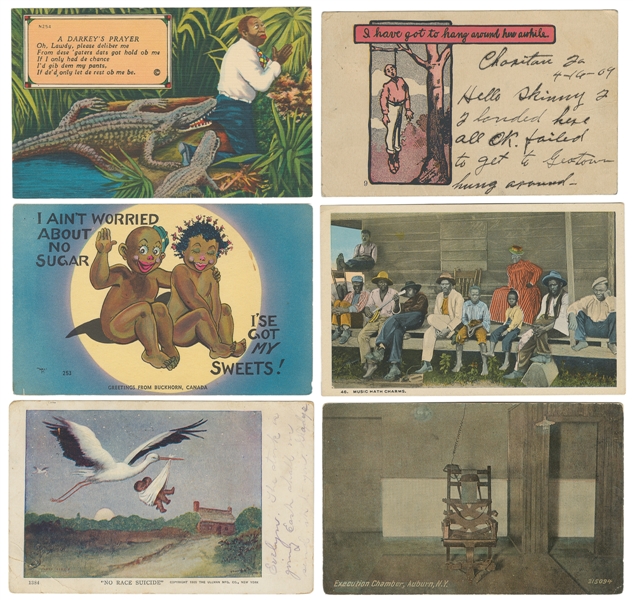  [AFRICAN AMERICANA]. Group of Nearly 70 Postcards, Most wit...