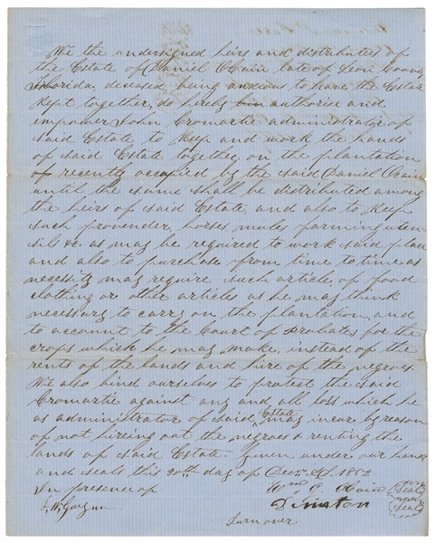  [SLAVERY DOCUMENT]. Manuscript Will Addendum Draft Appointi...