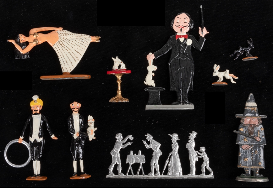  [MINIATURES]. Group of painted lead and cast metal magic fi...
