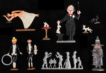  [MINIATURES]. Group of painted lead and cast metal magic fi...