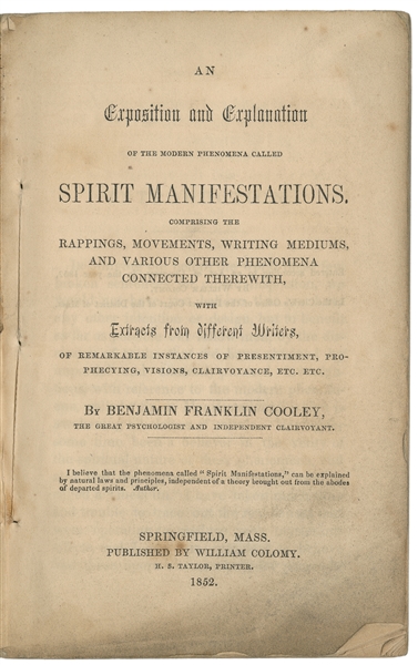  COOLEY, Benjamin Franklin. An Exposition and Explanation of...