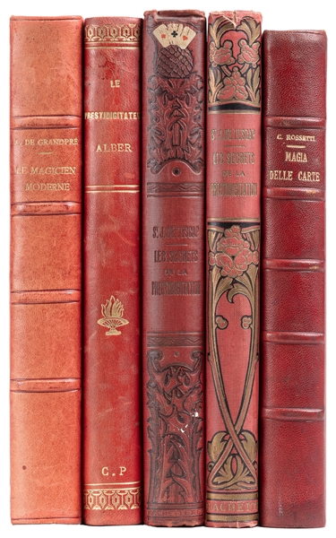  [CONJURING – FRENCH]. [BINDINGS]. Group of 5 volumes. Inclu...