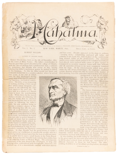  Mahatma. George Little, et al. Monthly. V1 N1 (Mar. 1895) –...